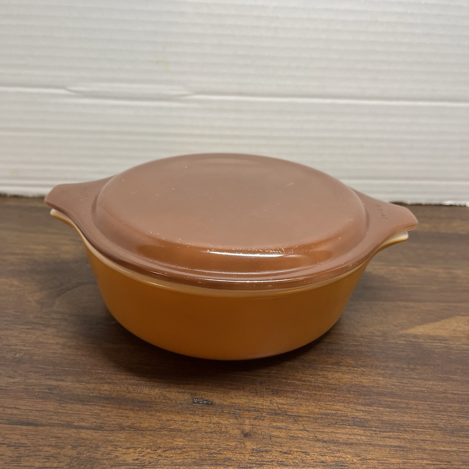 Pyrex Casserole 471 1 PT Butterscotch Brown Lid 20-C Dish Cinderella EUC Vintage