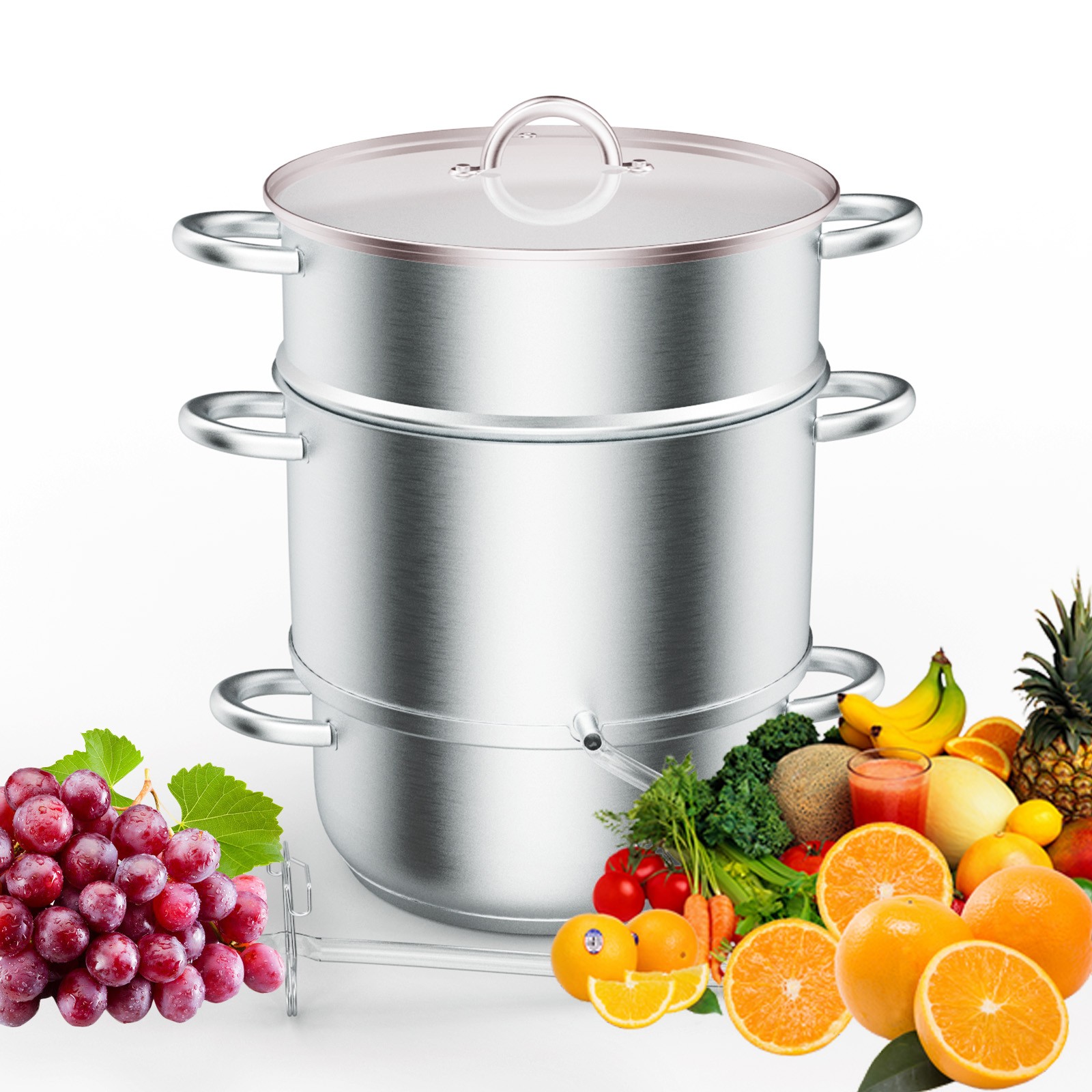 11 QT Steam Juicer – Food Grade Stainless Steel, Large Batch Juice, Jelly Maker