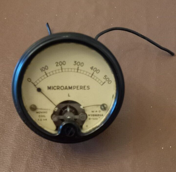 Vintage Microamperes Meter 0 – 500 Moving Coil ZN 2106 Made in England