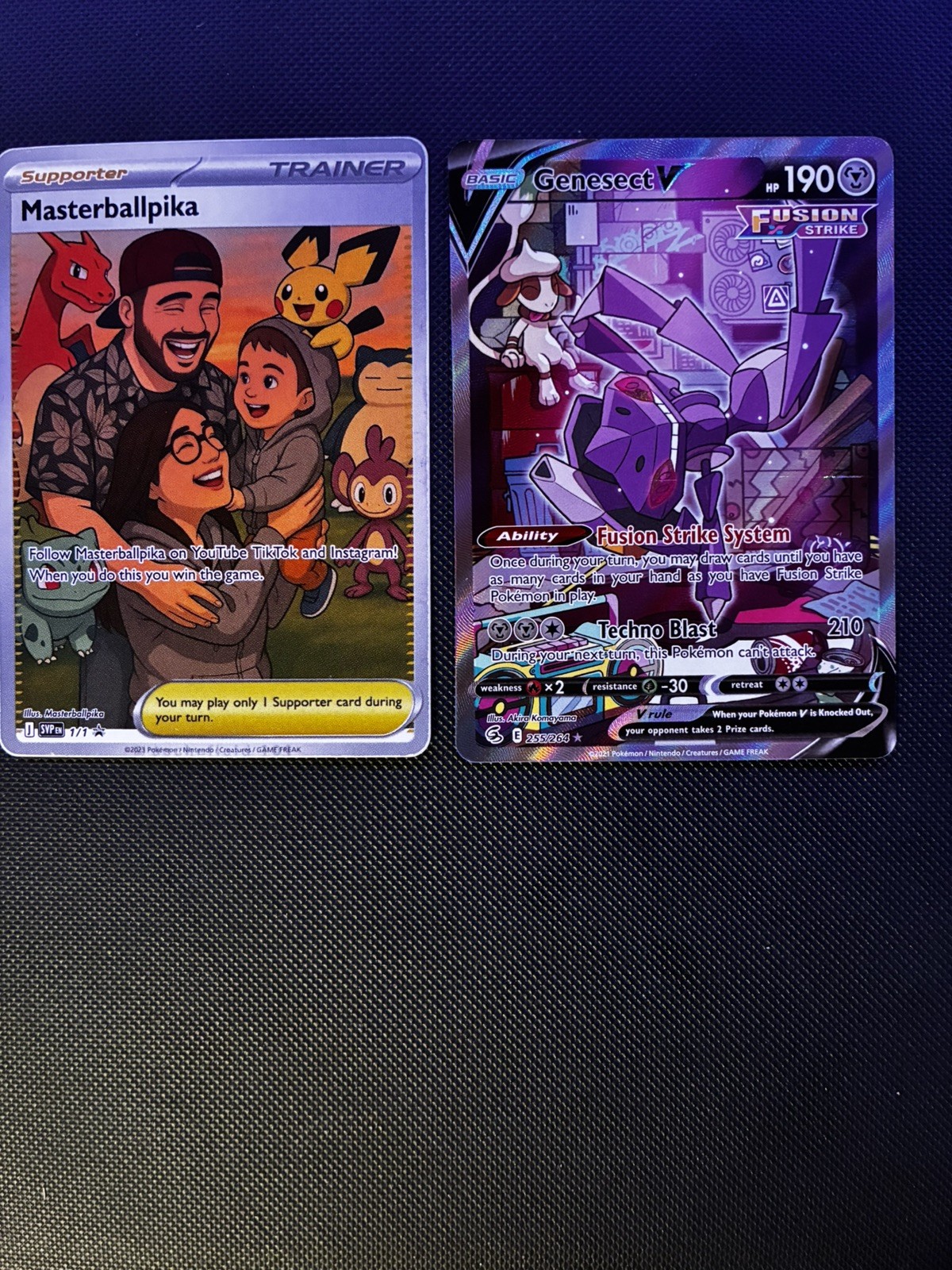 Pokemon Genesect v Alternate Full Art Holo Card 255/264 Fusion Strike