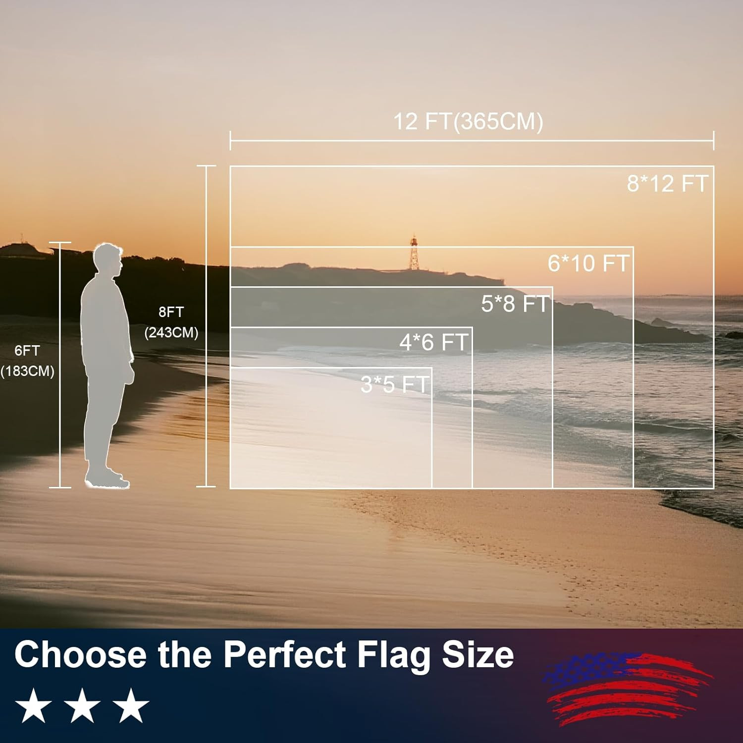 Durable 8×12 FT American Flag – Tearproof, UV-Resistant, Perfect for Outdoors