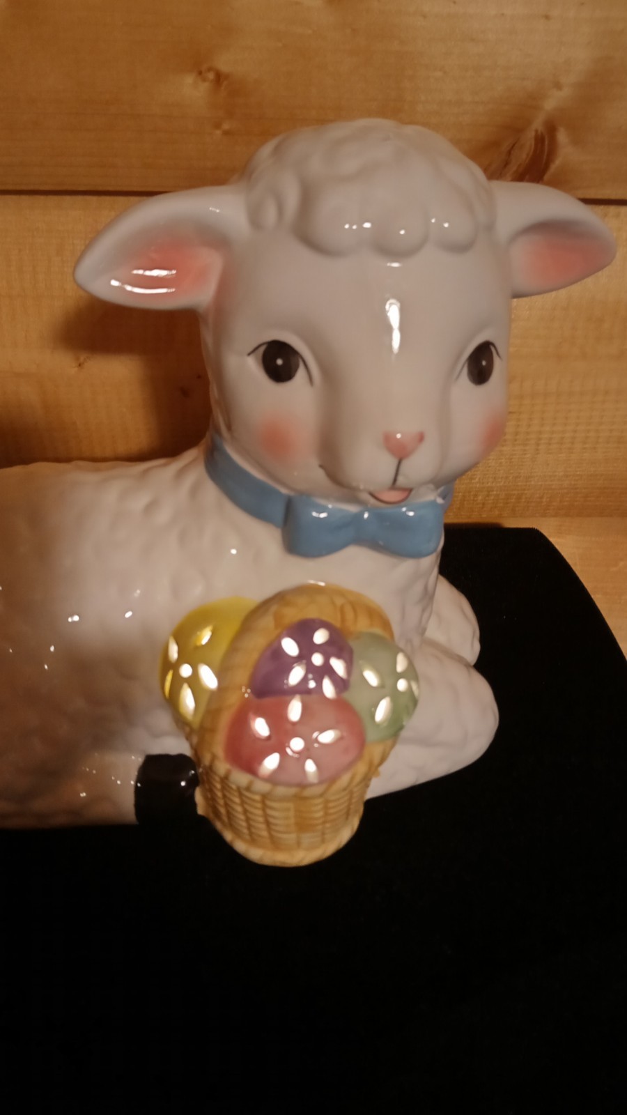 Lamb Mr Christmas Easter Basket Lights Up Batteries Not Included