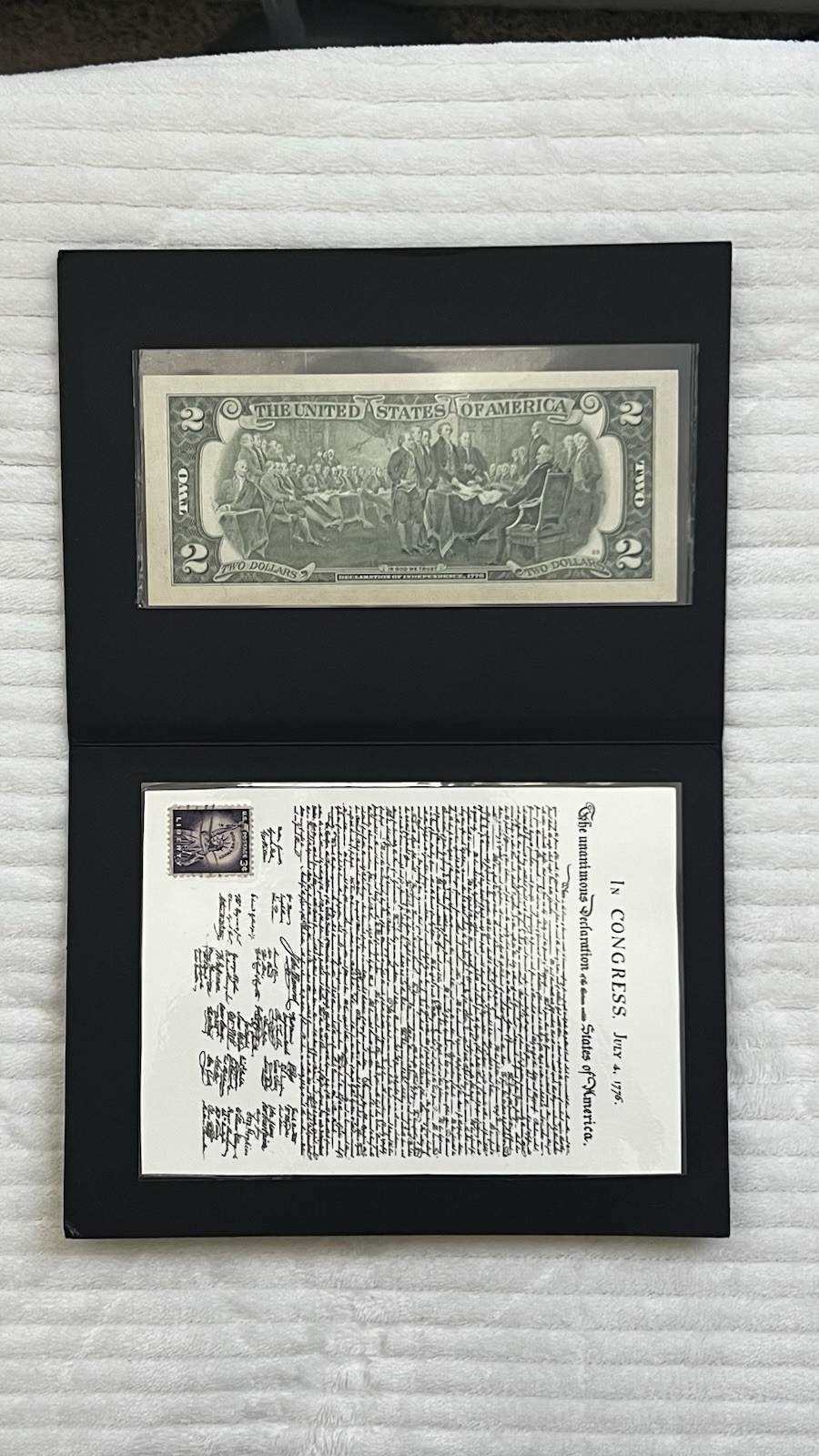 🔥 ESTATE FIND $2 Bill Declaration Display w/ Stamp | Patriotic Lot