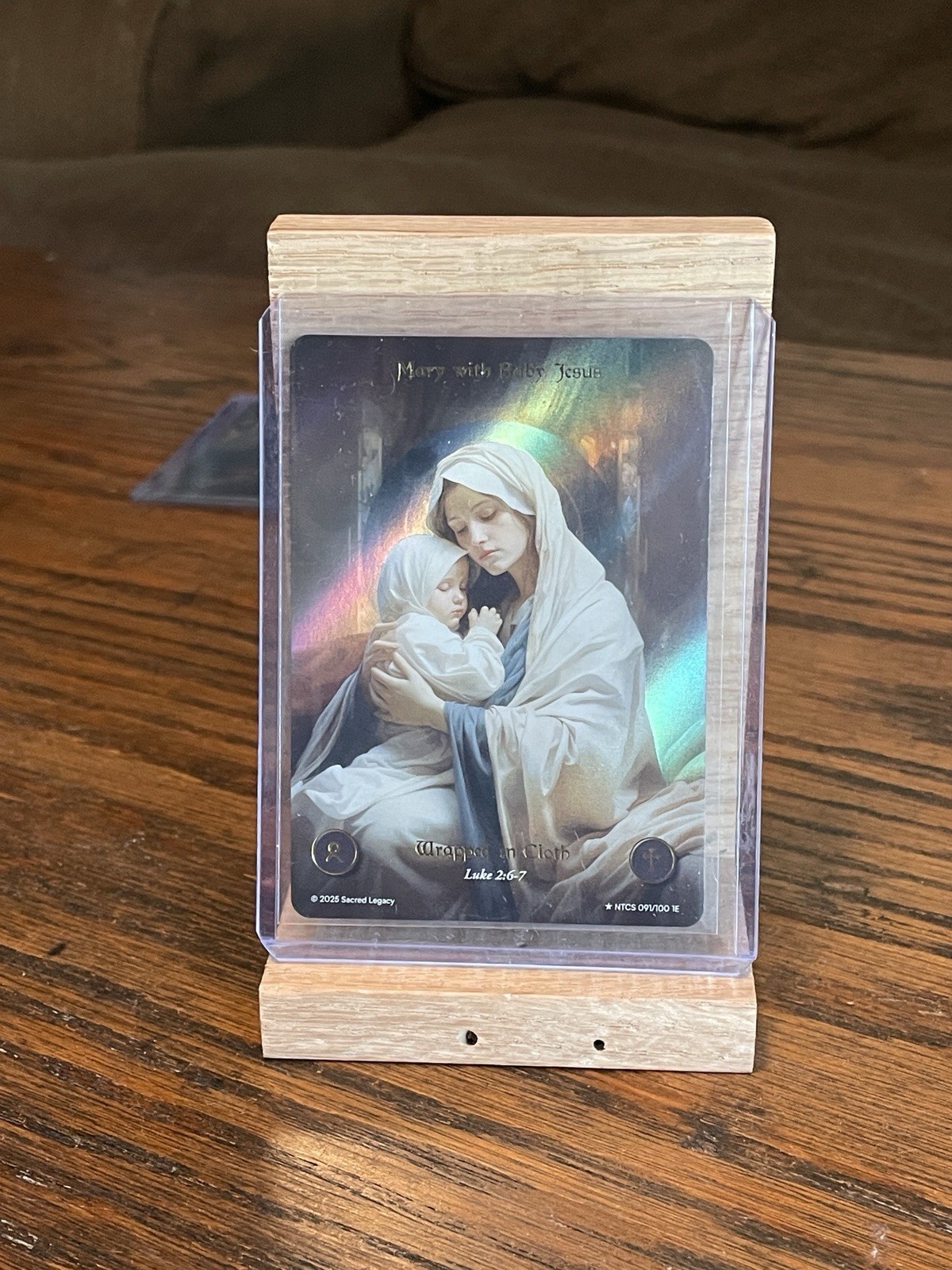 2025 Sacred Legacy FULL ART RARE Mary with Baby Jesus 091/100 Foil Luke 2:6-7