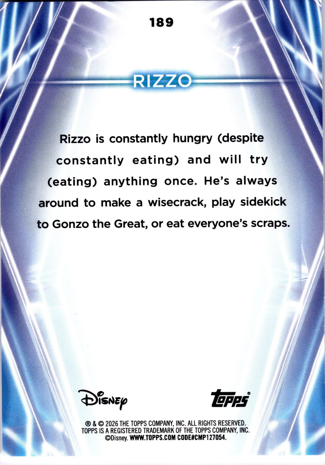 2026 Topps Disney Neon Rizzo #189 The Muppets