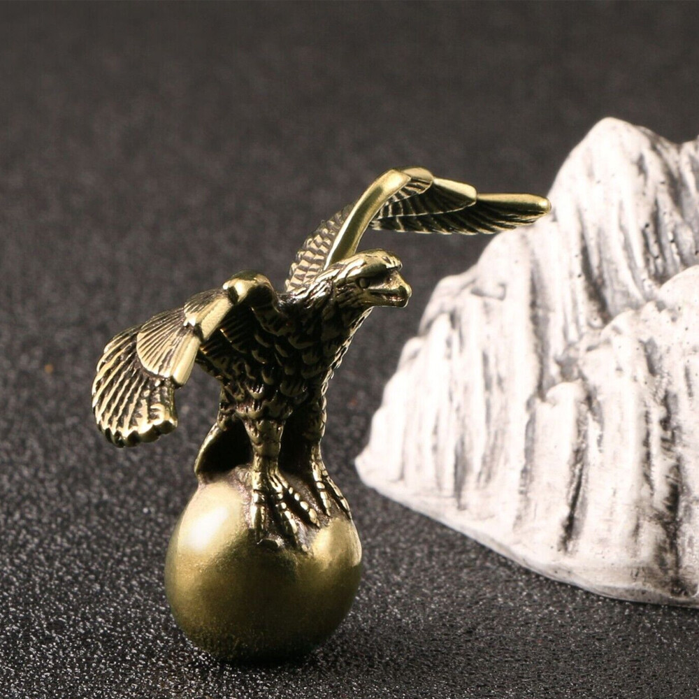 Solid Brass Eagle Figurine Small Statue Home Ornaments Animal Figurines Gift E
