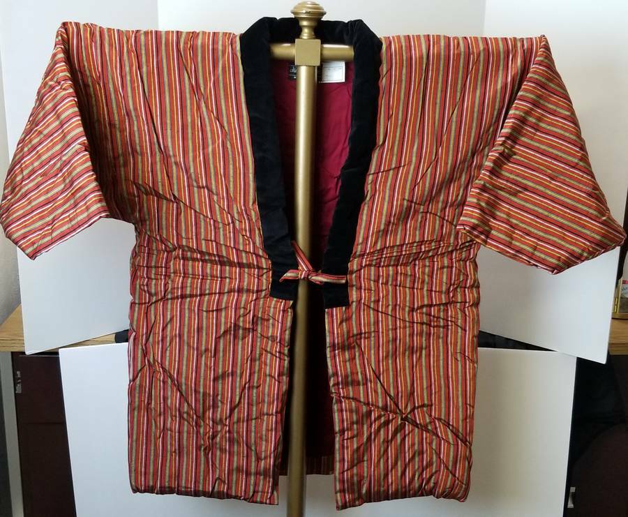 Vintage Red Hanten House Kimono Jacket Hantenya Hand Made Mint Condition