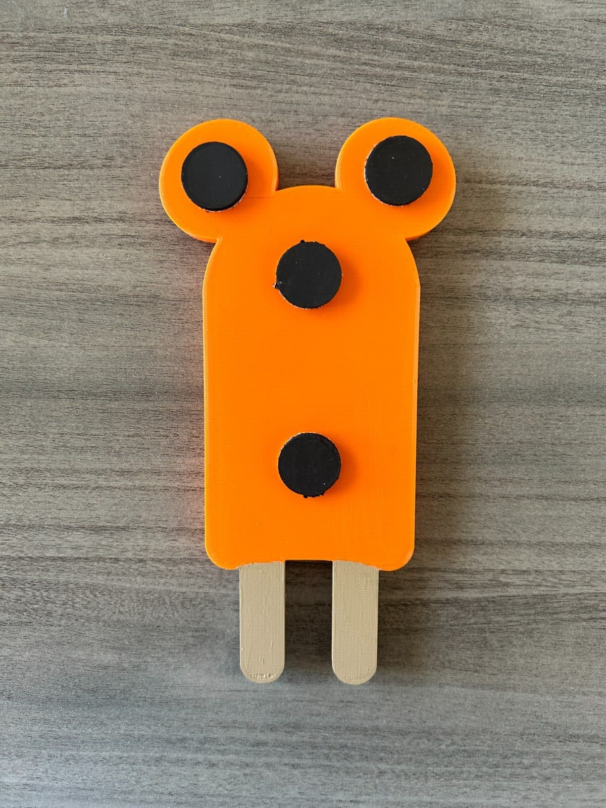 Mickey Mouse Popsicle Orange PLA Plastic, Acrylic Paint Magnet
