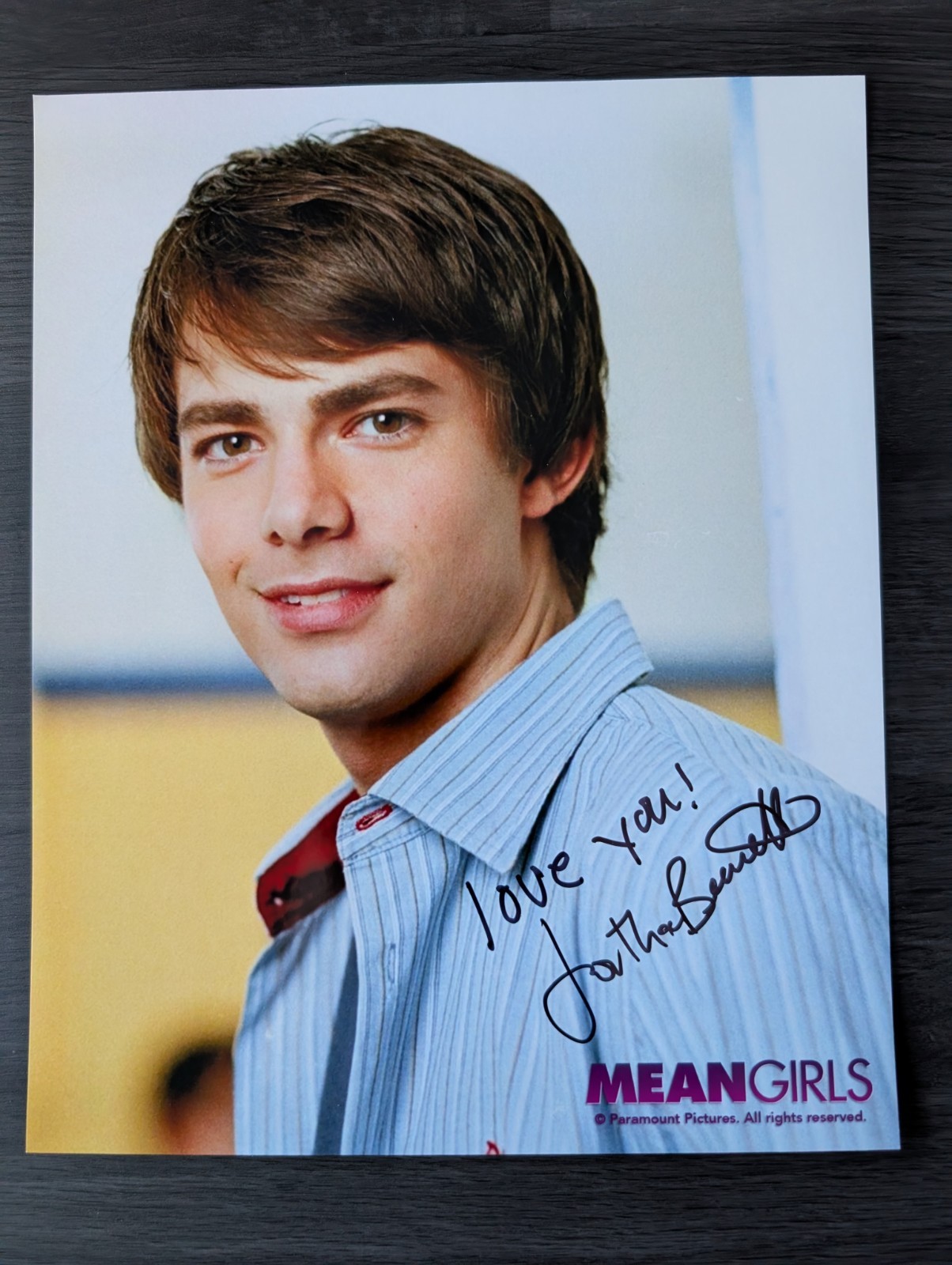 Jonathan Bennett Mean Girls, Hallmark Hand Signed 10×8 Autograph