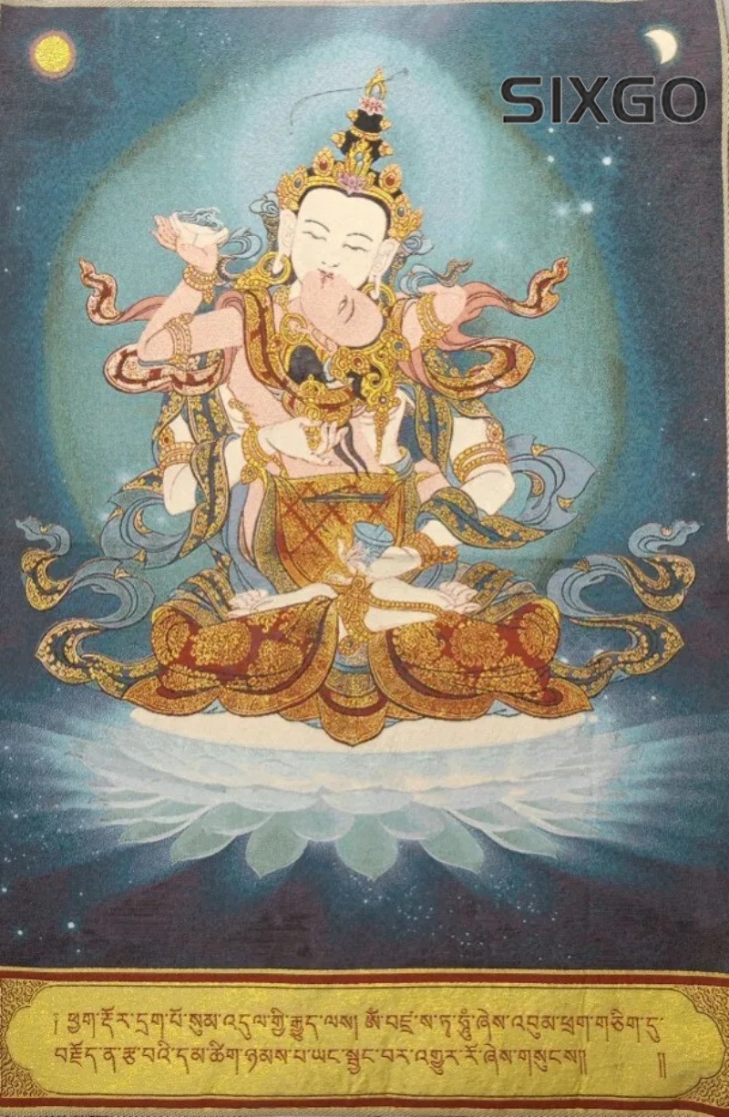 36″Tibet Tibetan Cloth Silk Buddhism Vajrasattva Mahasattva Tangka Thangka Mural