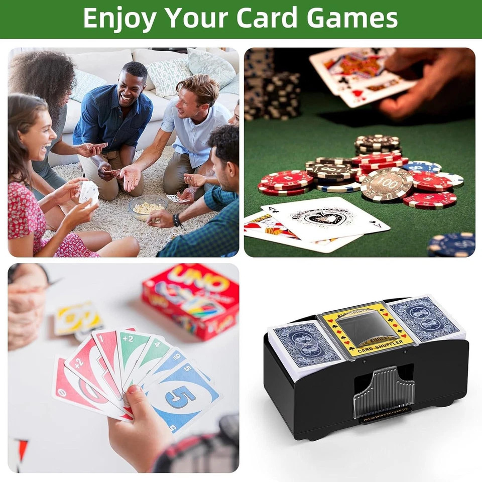 2 Deck Automatic Card Shuffler Poker Cards Shuffling Machine Casino Playing Game