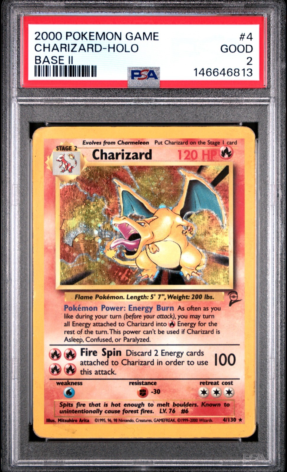 🔥 PSA 2 GOOD CHARIZARD HOLO RARE | BASE SET 2 4/130🔥
