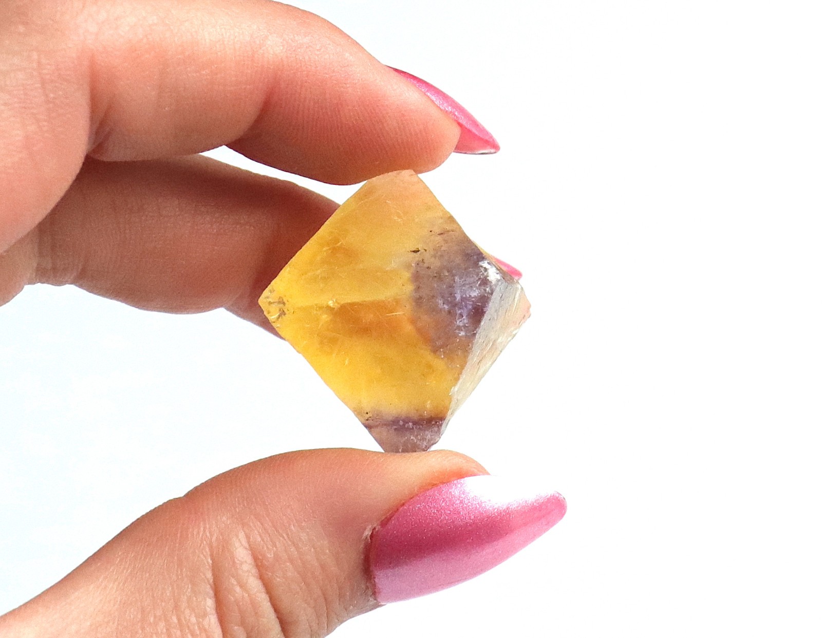 Fluorite Octahedron Yellow With Purple Tips Cave In Rock Illinois 3.2 Cms