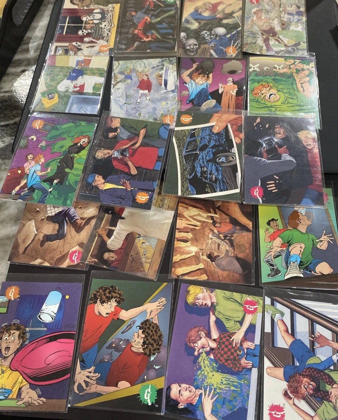 1996 Goosebumps Trading Card Set 1-54 &1-6 Embossed Foil Cards,9 Postcards
