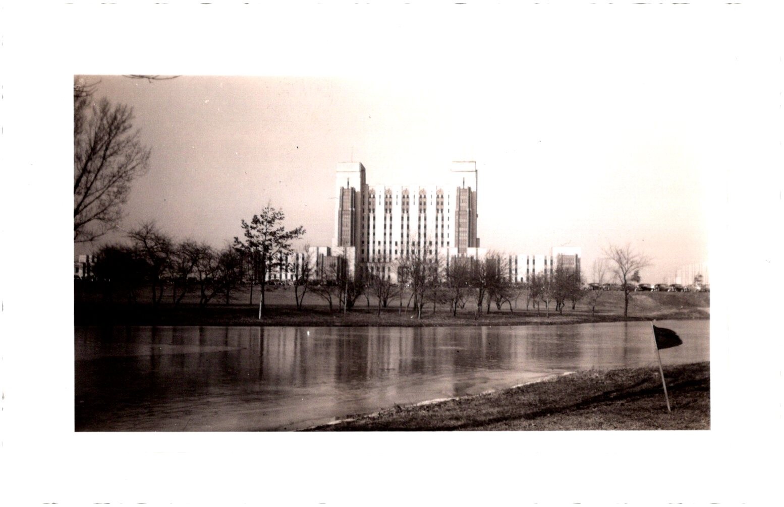Philadelphia Naval Hospital on the Delaware River Pennsylvania 1930s Found Photo