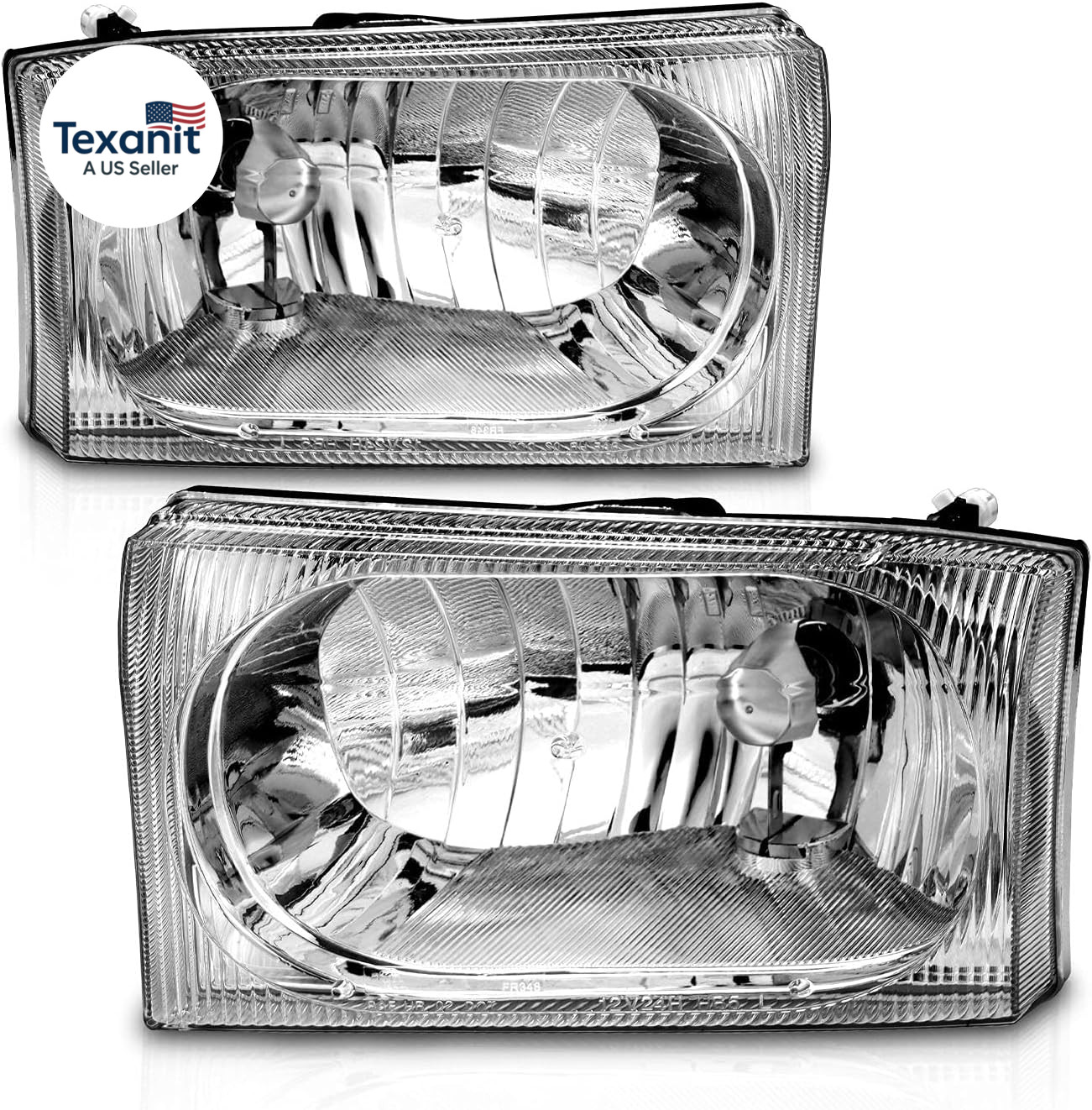 for 1999-2004 Ford Super Duty F-250/F-350/F-450/F-550 | Excursion Chrome Headlig