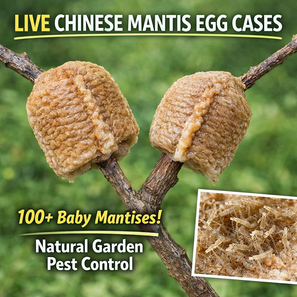 3 Praying Mantis Egg + Praying Mantis Egg Cases + FREE HATCHING BAG 2022 Season