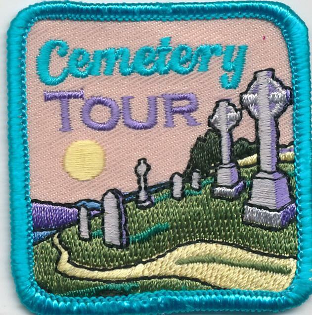 Girl Boy CEMETERY TOUR Visit Grave Memorial Fun Patches Crest Badges SCOUT GUIDE