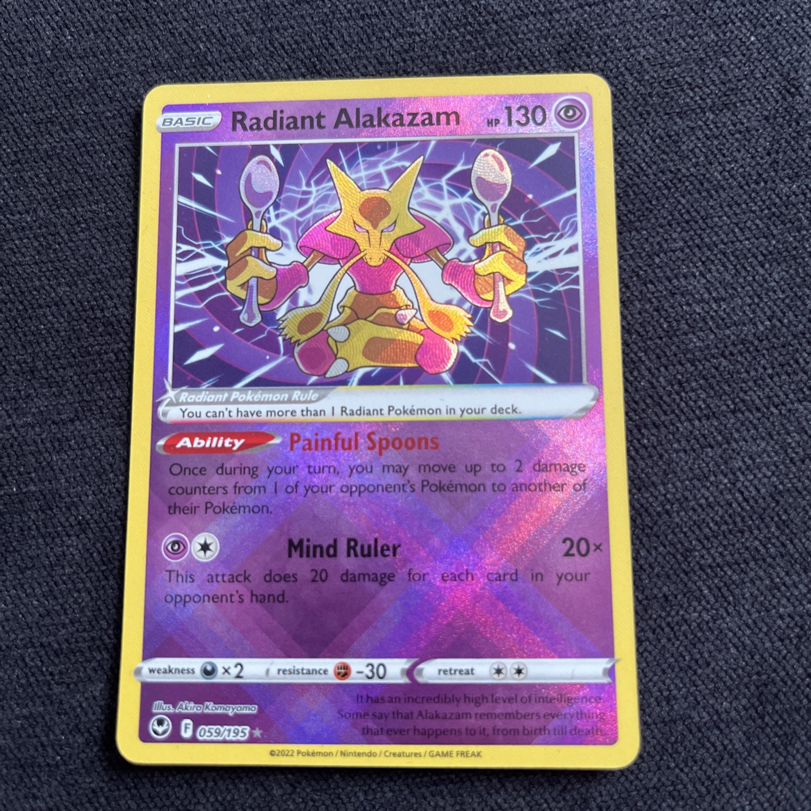 Radiant Alakazam 059/195 Swsh12: Sword & Shield-Silver Tempest Holo NM/M