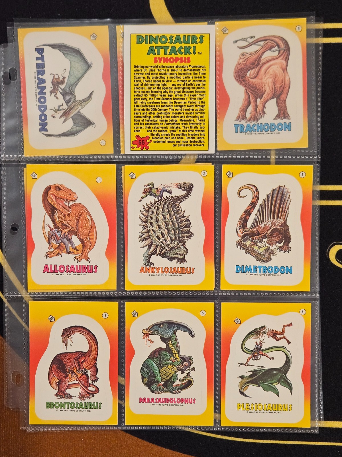 Dinosaurs Attack 1988 Topps Complete Set – 55 Cards & 11 Stickers