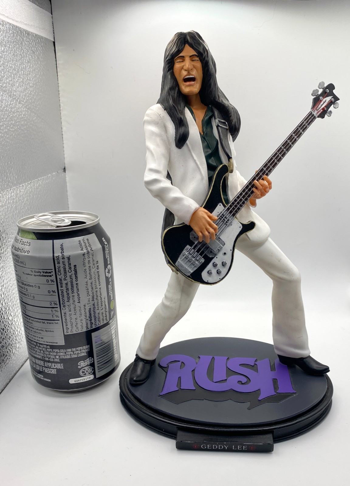 Geddy Lee, Rush, 3d printed hand painted Resin statue 9.5 in tall