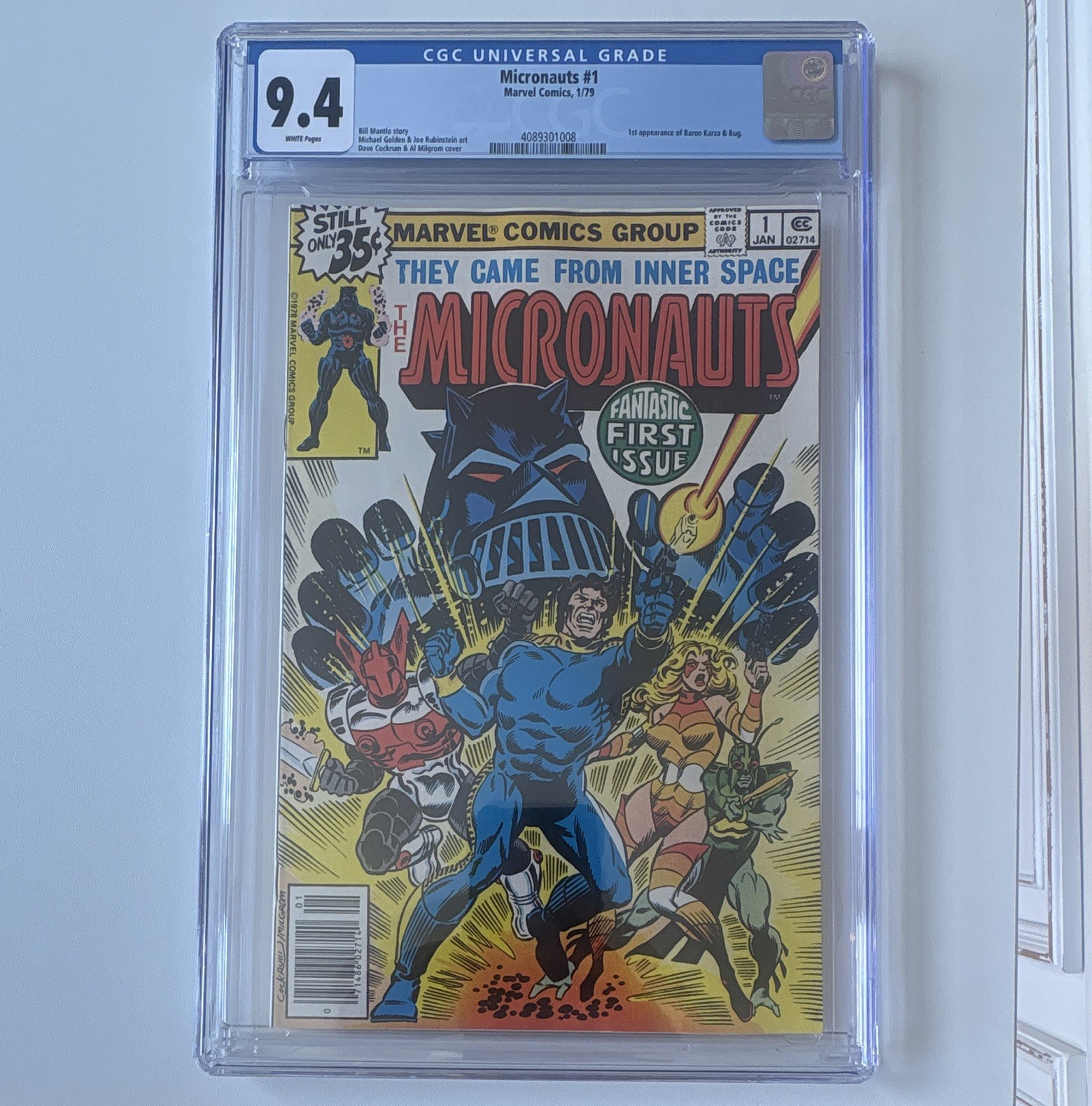 Marvel Micronauts #1 (1979) CGC 9.4 white pages newsstand 1st App Baron and Bug