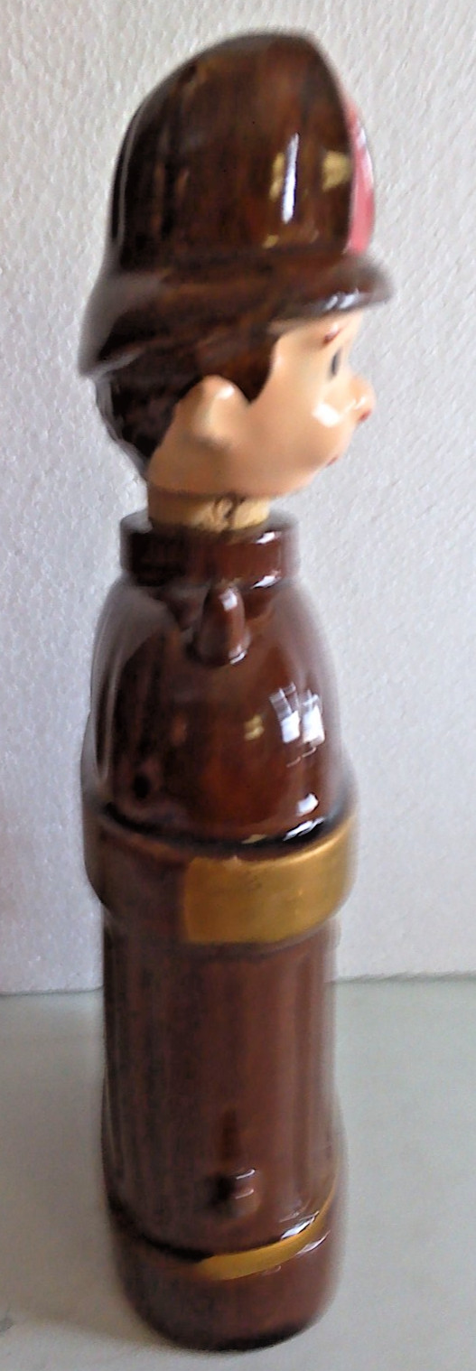 Ceramic Fireman Fire Hydrant Decanter Jug, “Put Out The Fire”, 9 Inches Tall