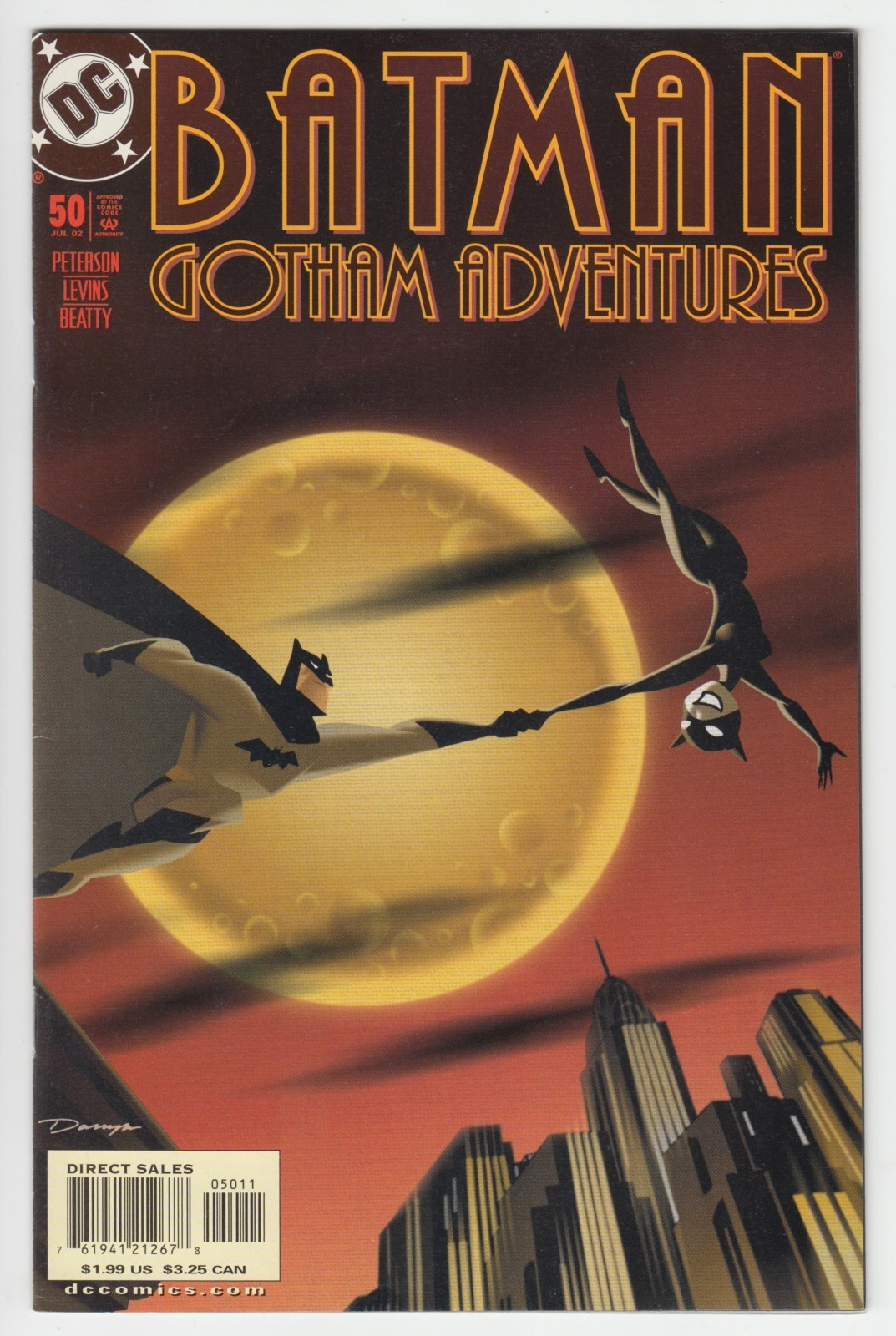 Batman Gotham Adventures #50 VF+ Darwyn Cooke Catwoman Cover DC Comics 2002