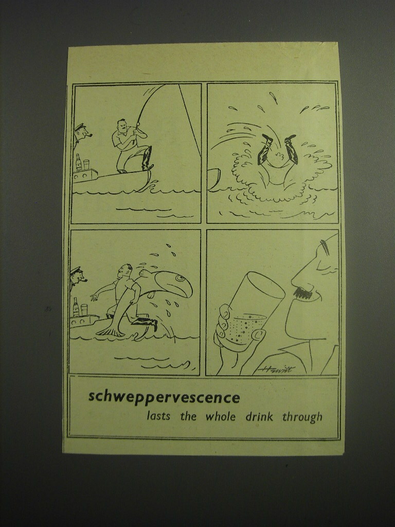 1948 Schweppes Drinks Ad – lasts the whole drink through
