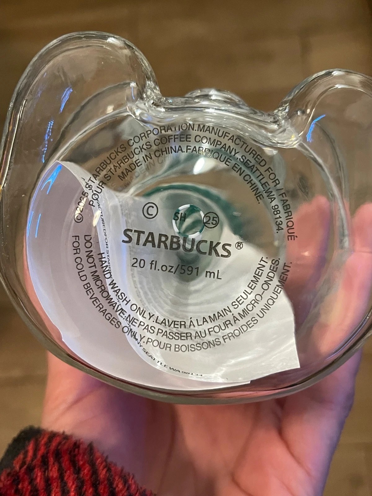 Starbucks Bearista Bear **Glass** Jar Cold Cup with Straw, Thick Glass 20 oz