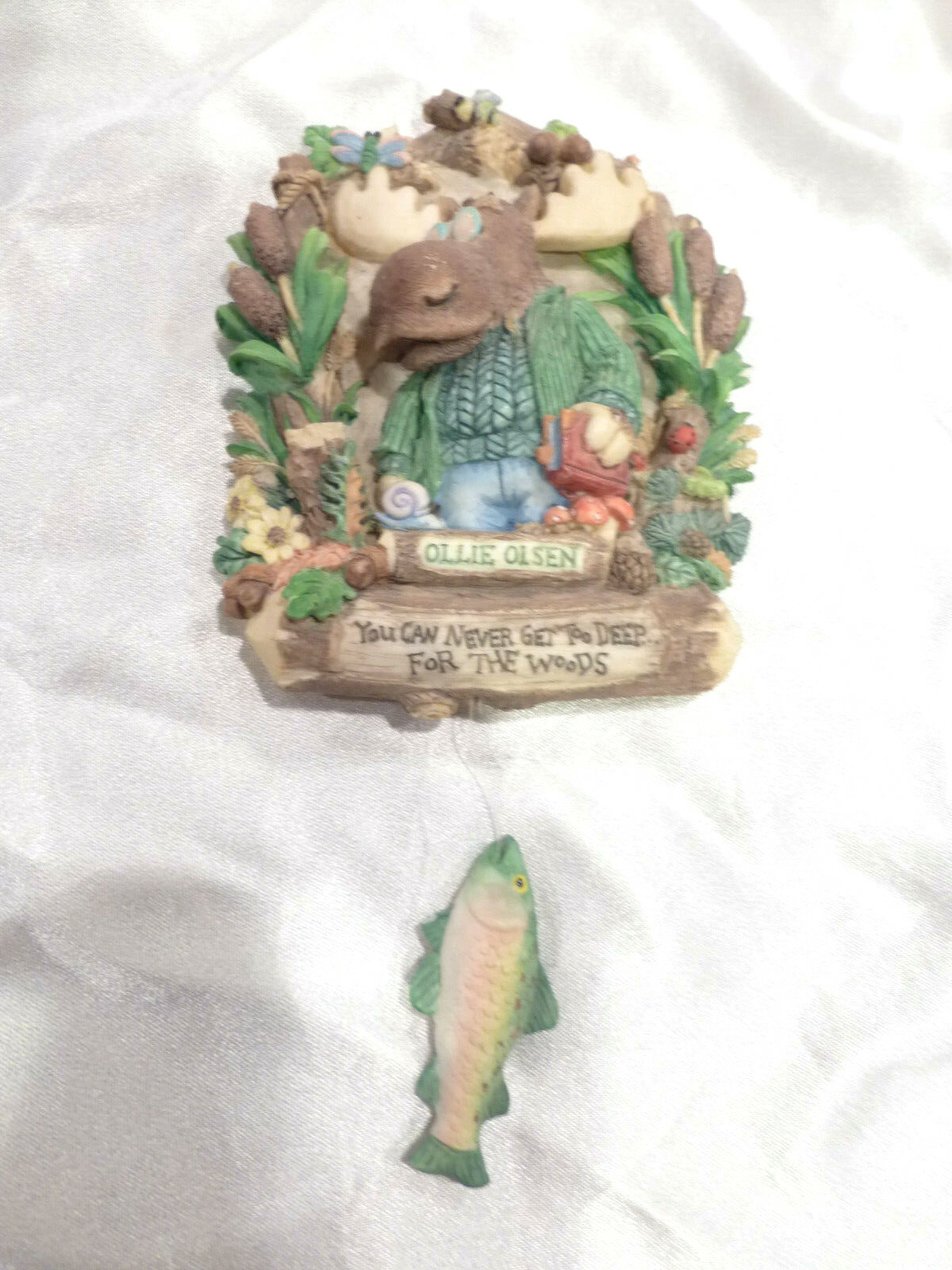 1995 MOOSE Creek CROSSING Ollie OLSEN Fish WALL Sculpture CUTE!! Collectible