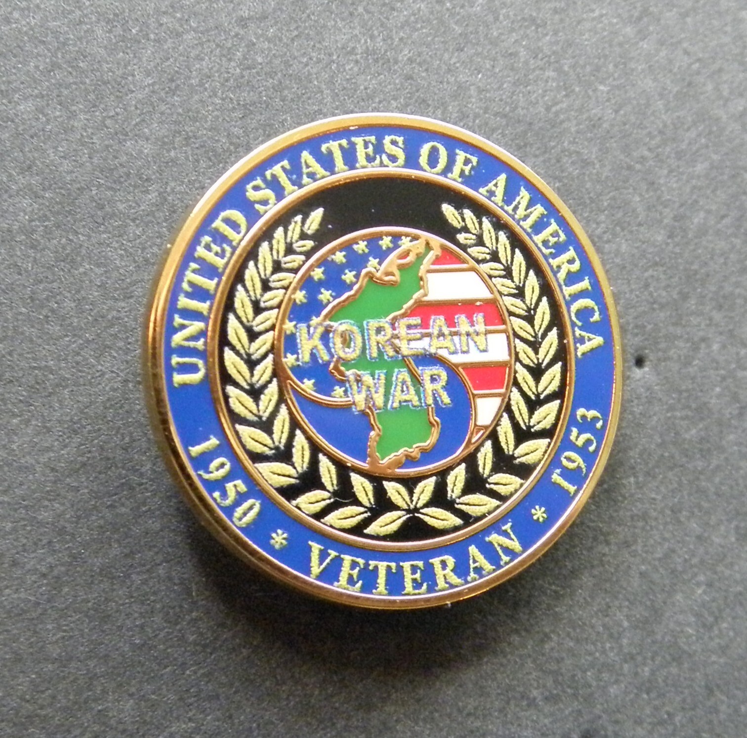 KOREA KOREAN WAR VETERAN 1950 1953 LAPEL PIN BADGE 1 INCH USA