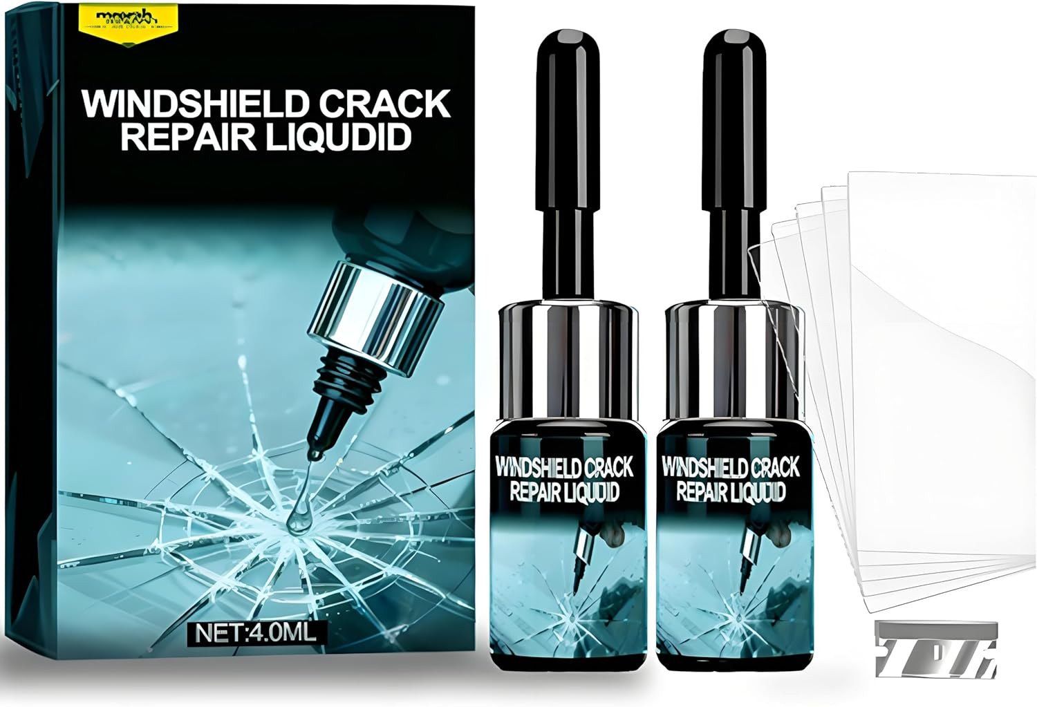 2026 Latest Upgradedwindshield Crack Repair Kit,Quick-Glass Repair Liquid,Long-L