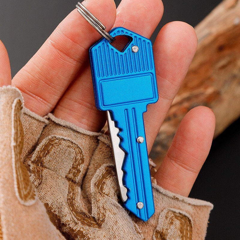 6PCS Portable Pocket Knife Key Shape Mini Key Chain Survival Key Chain Knife