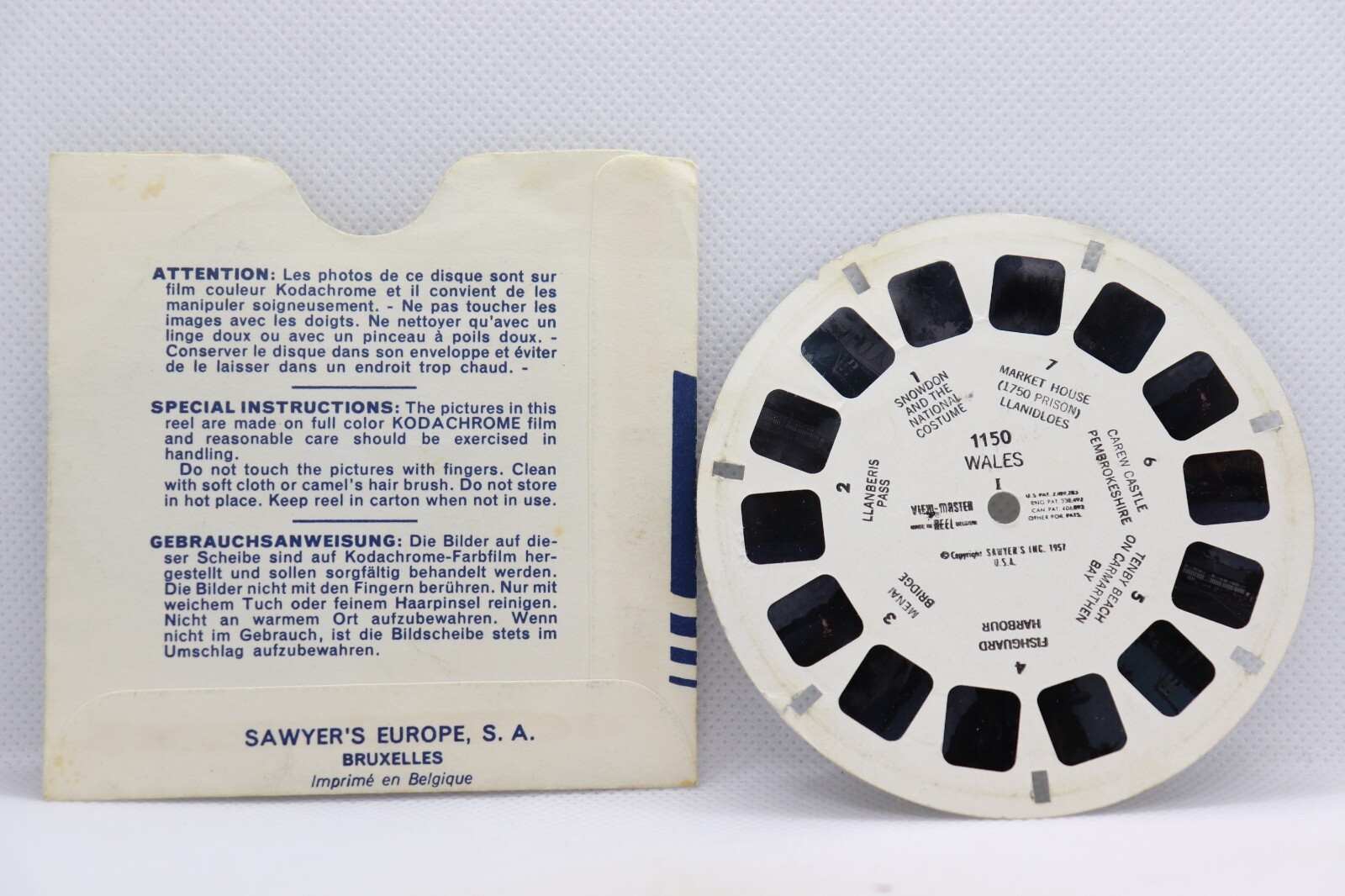 1150 Wales I 1957 England U.K. Made In Belgium Sawyers Viewmaster Reel