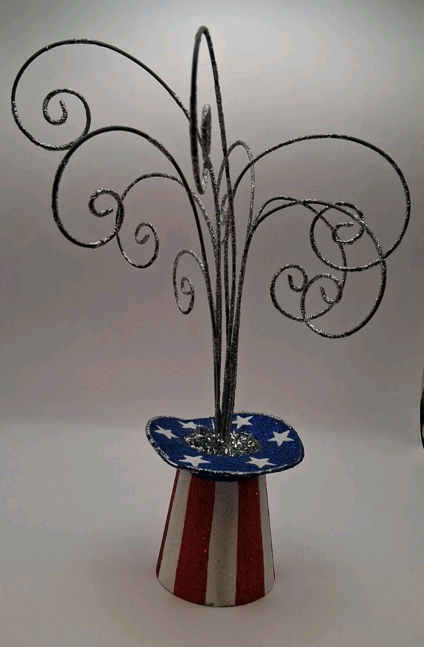 Pier 1 One VTG 4th of July Patriotic Americana Hat Ornament Display RARE