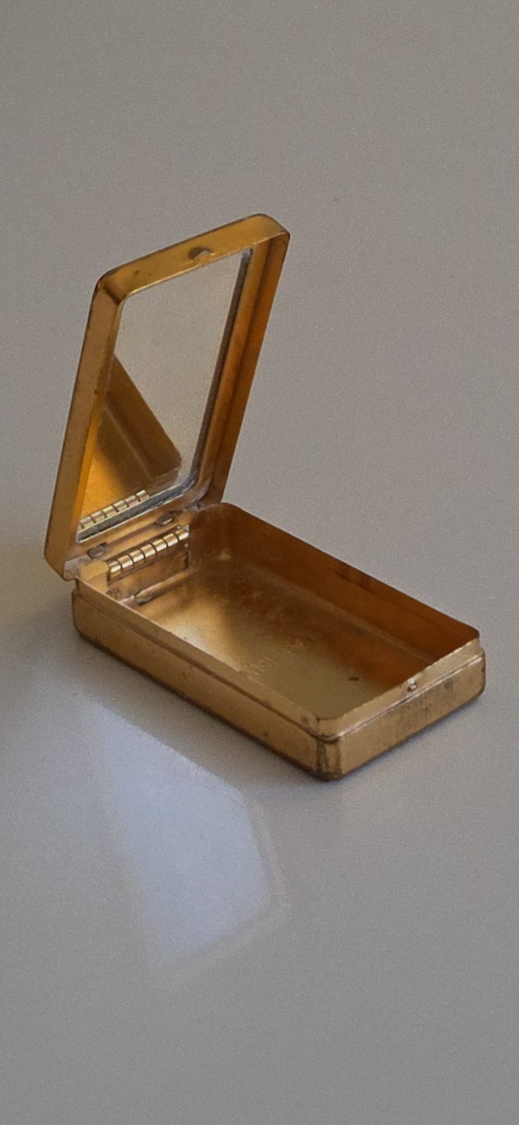 Antique “Melba” Gold Plated Compact, c1920 Art Nouveau Powder Case w Mirror