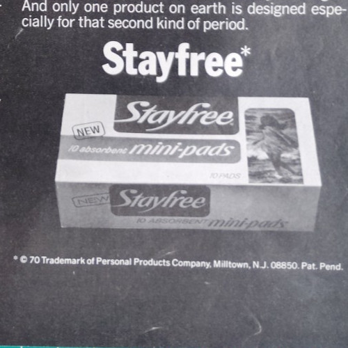 Vintage Retro 1970 Ad Stayfree Mini-pads You Have 2 Kinds Of Periods Each Month