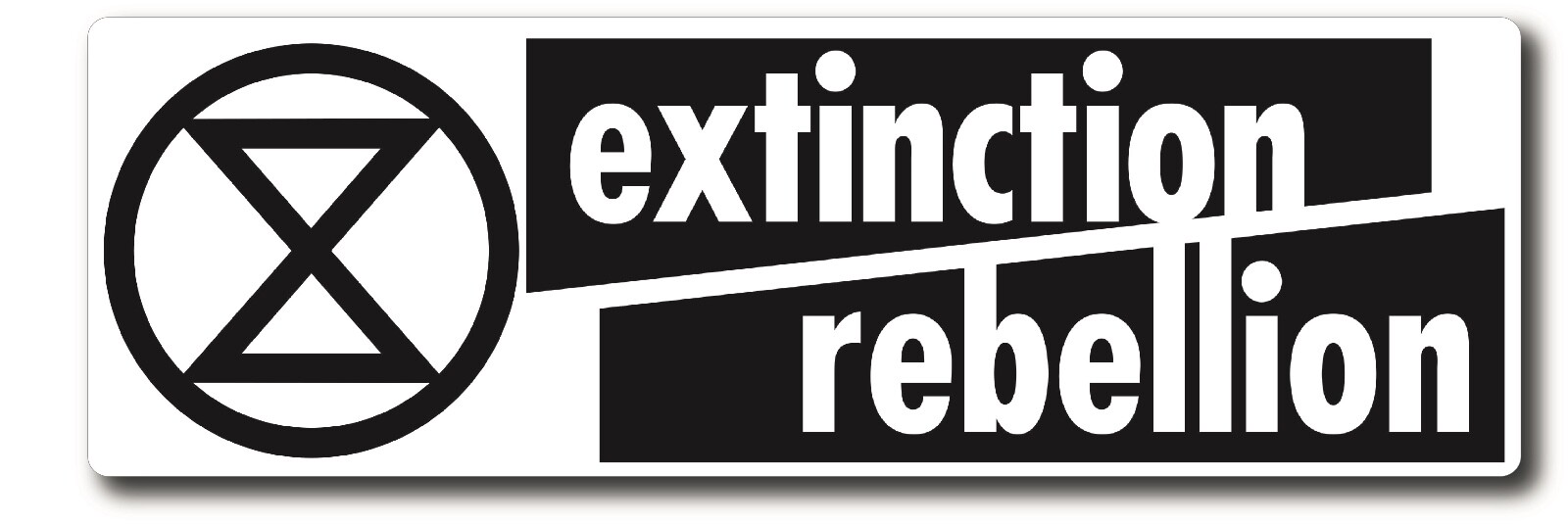 EXTINCTION REBELLION 3 x 9 INCH DECAL STICKER HIGH GLOSS OUTDOOR