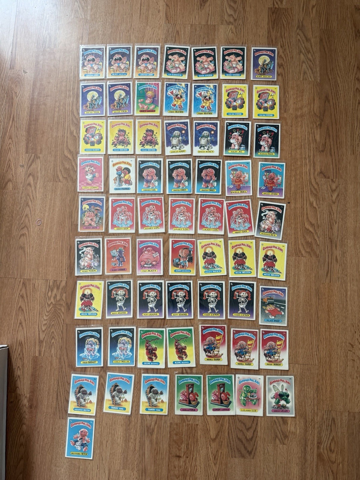 Vintage Garbage Pail Kids Card Lot Series 1 64 Cards – Matte Back