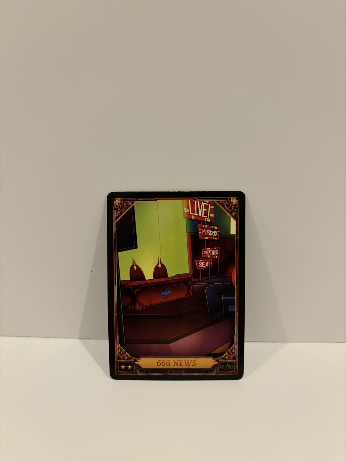 Official Hazbin Hotel Trading Card “666 News” 2nd Edition Common Card 01/60