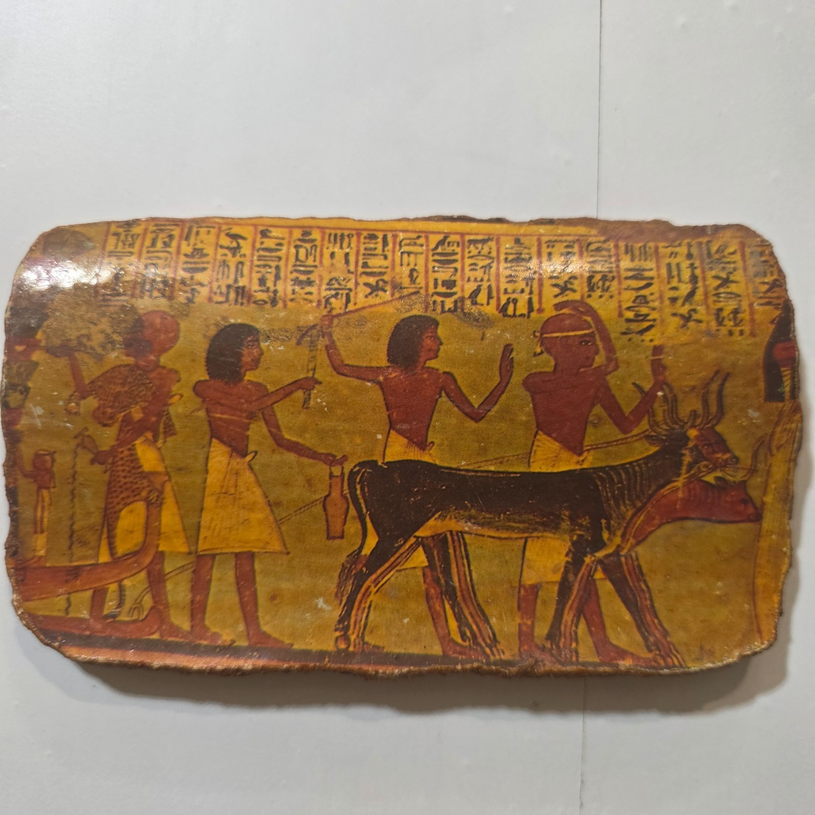 Antique Wall Plaque Ancient Egyptian Gods & Goddess Stela Fragment Relief