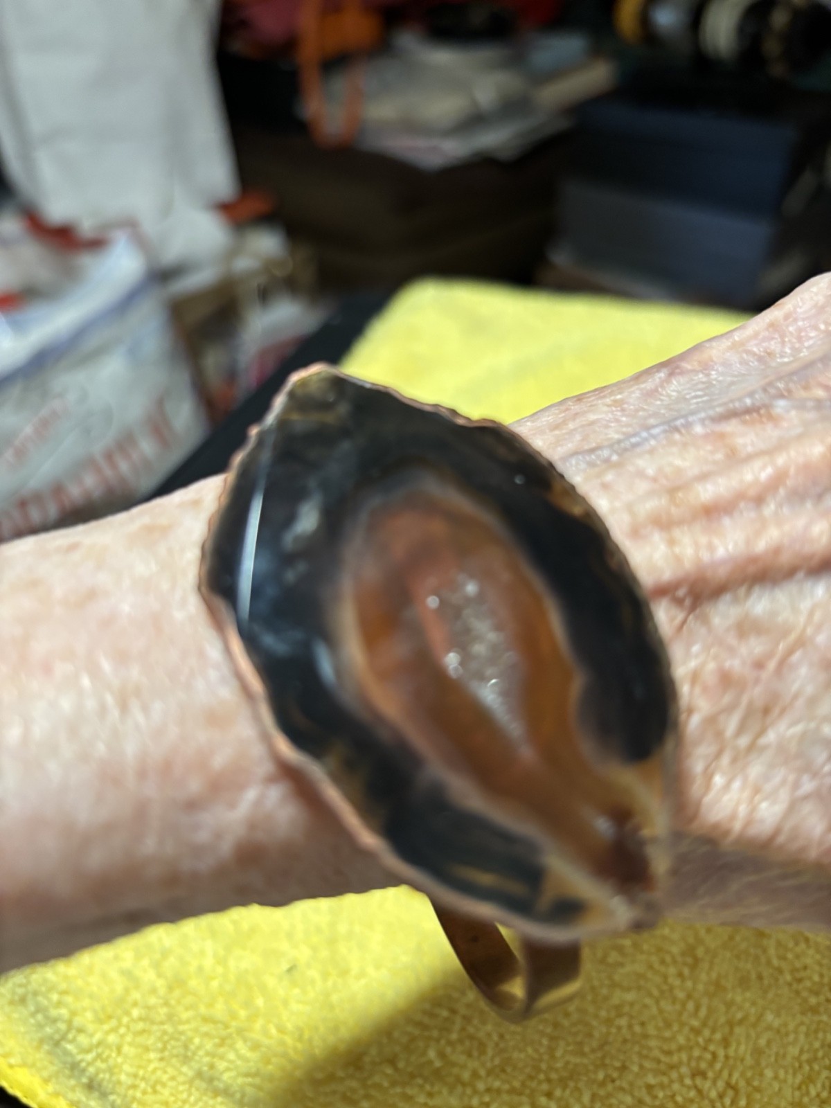 copper bracelt with agate