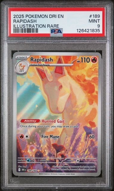 Pokemon Card Rapidash 189/182 Destined Rivals ENG English Mint PSA 9