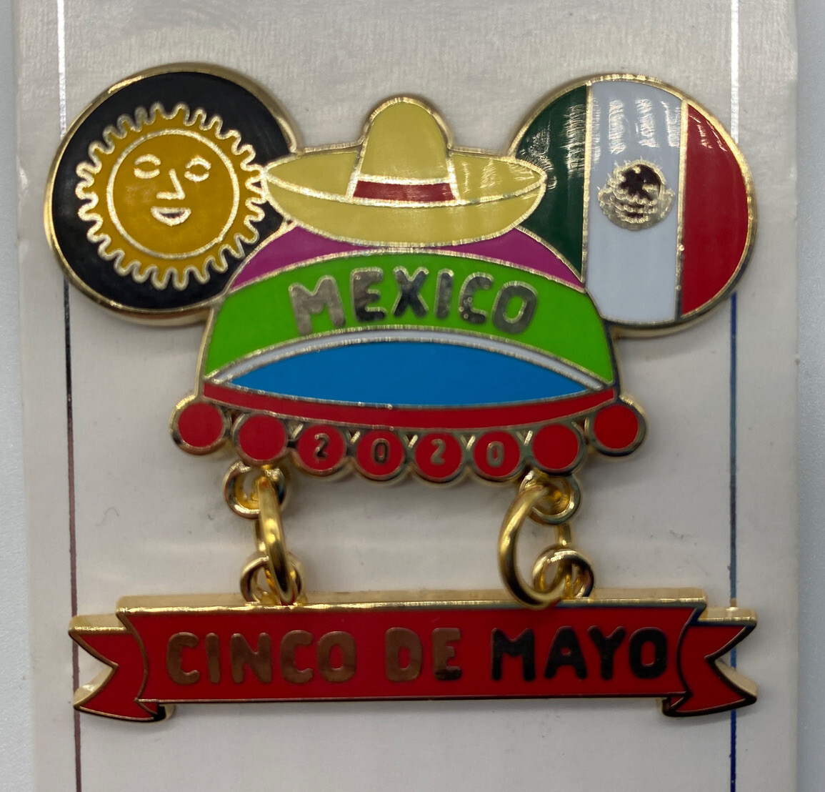 DISNEY PARKS Mexico Mickey Mouse Ear Hat CINCO DE MAYO 2020 Limited Edition Pin