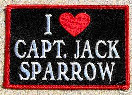 PIRATES OF THE CARRIBEAN PATCH – I LOVE JACK SPARROW