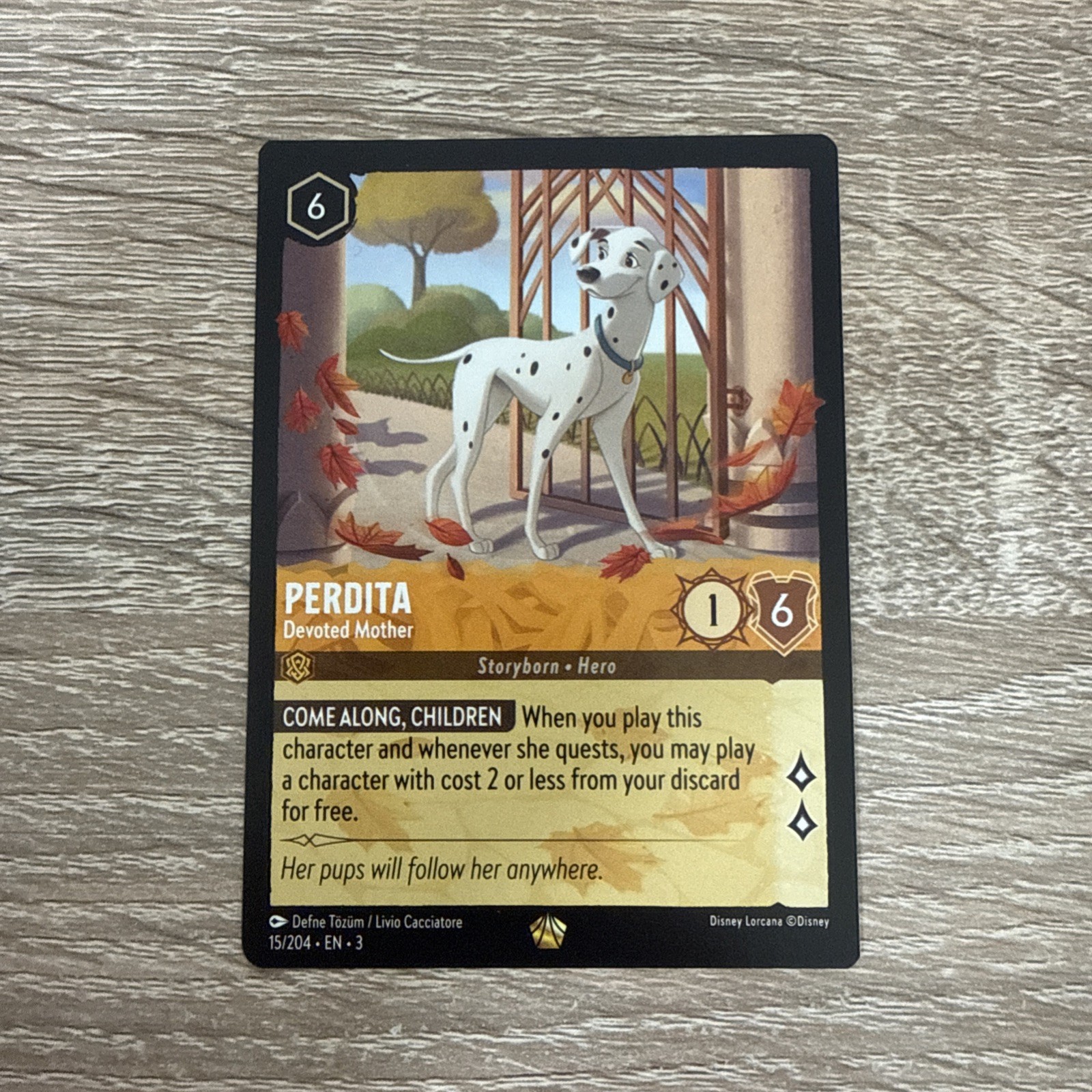 Disney Lorcana TCG – Perdita Devoted Mother – 15/204 Regular Legendary