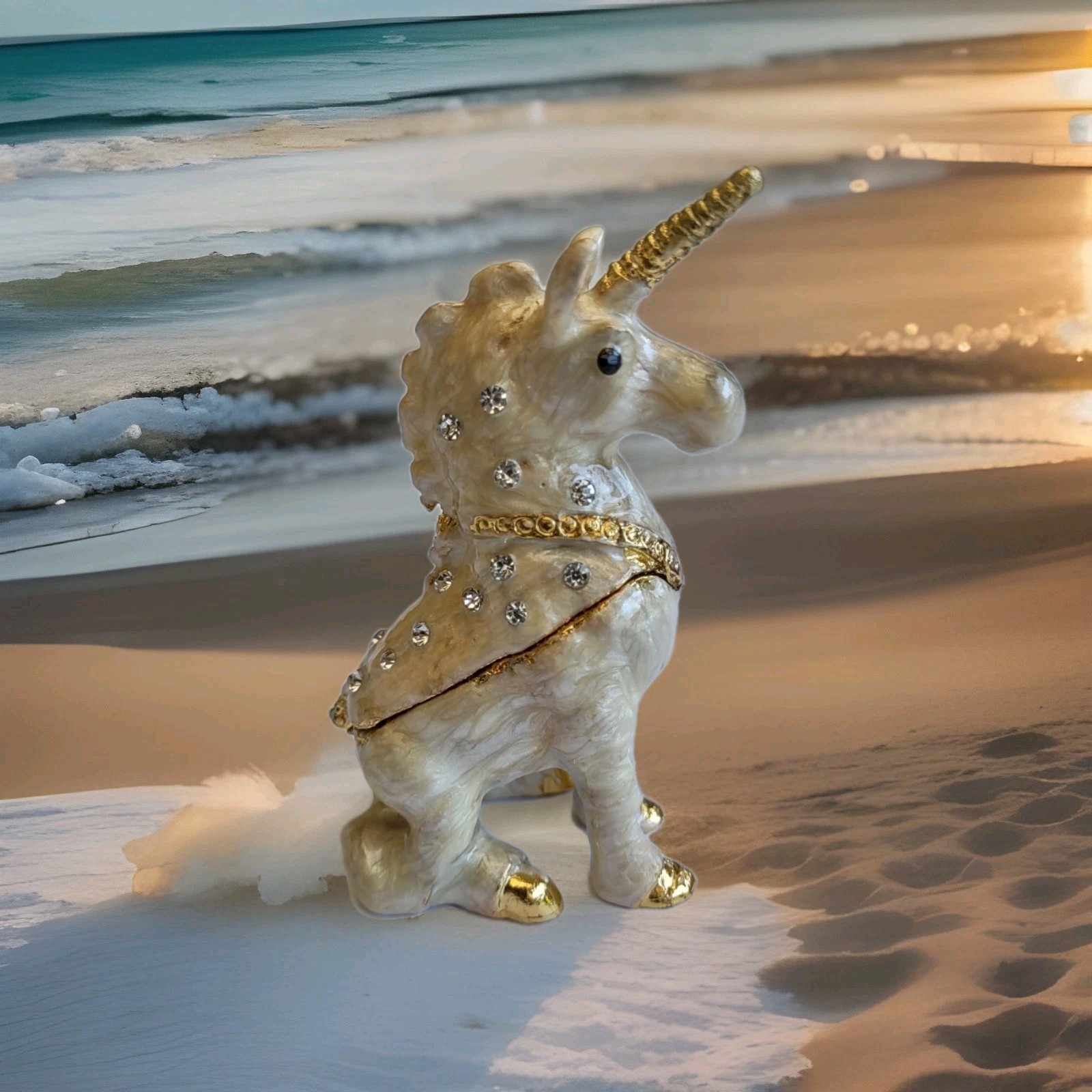 White Unicorn Trinket Box
