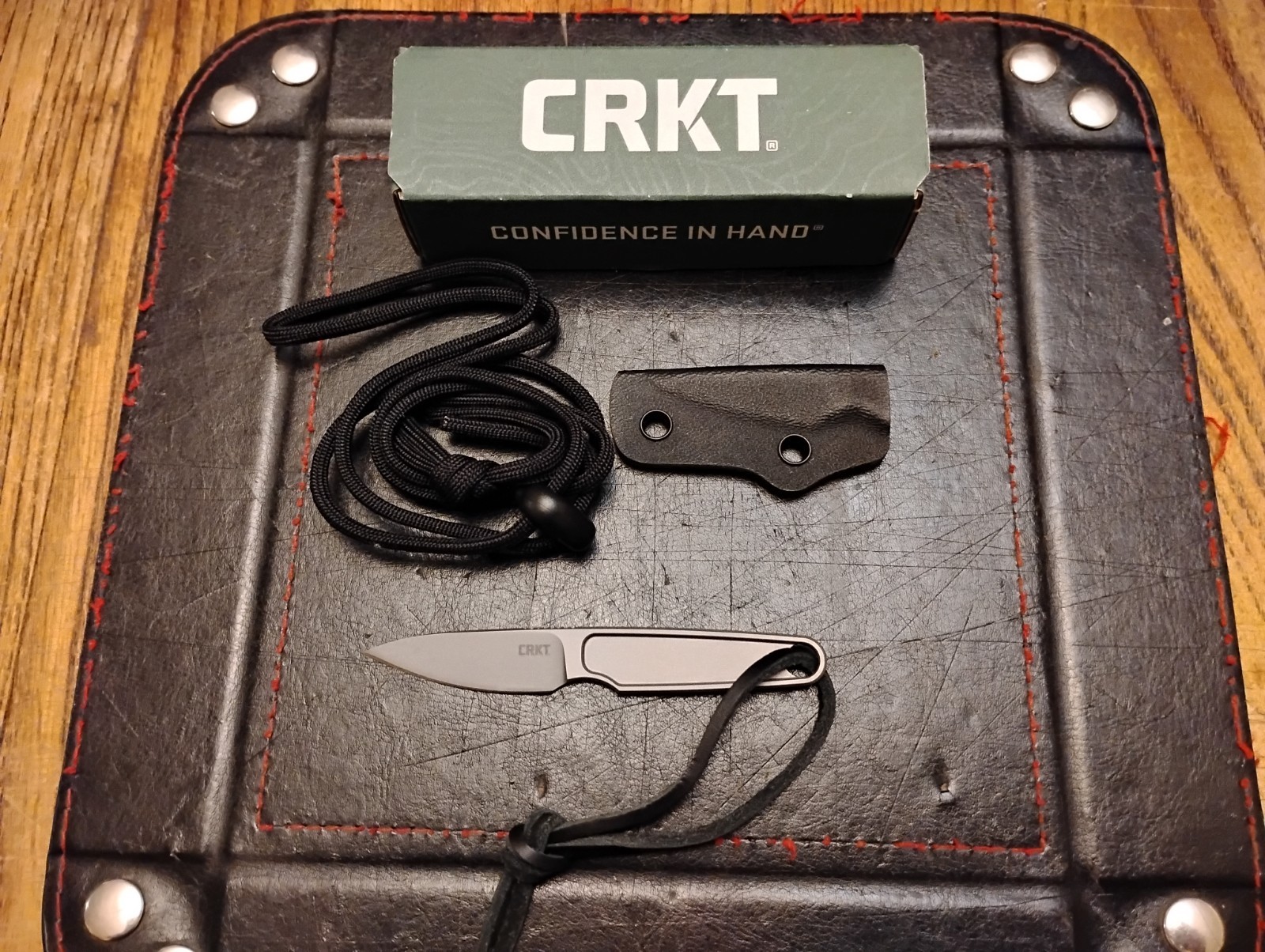 HangTi Titanium Fixed Blade Knife with Kydex Sheath 1.68″ Titanium Blade