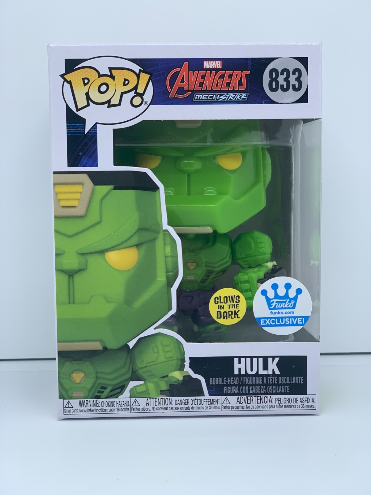 FUNKO POP! MARVEL #833 HULK MECH STRIKE GLOWS FUNKO EXCLUSIVE NEW W/ PROTECTOR
